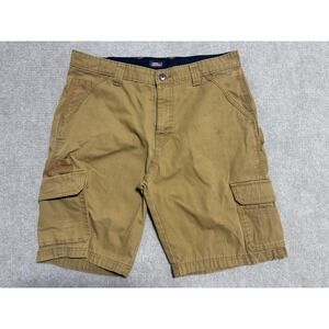 Genuine Dickies Cargo Shorts Mens 34 Brown Utility Workwear Multi Pocket Ripstop